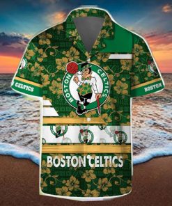 Boston Celtics Logo Pattern Vintage Aloha Hawaiian Shirts And Beach Shorts