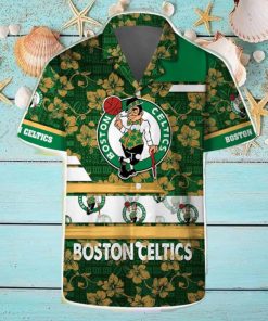 Boston Celtics Logo Pattern Vintage Aloha Hawaiian Shirts And Beach Shorts