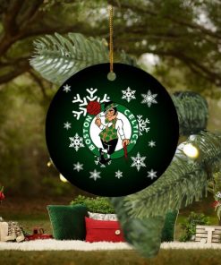 Boston Celtics Merry Christmas Circle Ornament