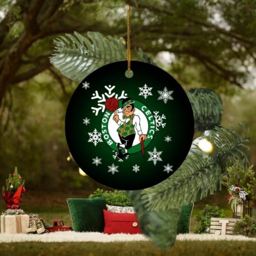 Boston Celtics Merry Christmas Circle Ornament