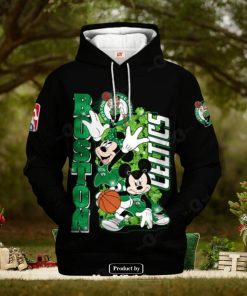 Boston Celtics Mickey And Minnie Mouse Basketball Black Design Hoodie Sweatshirt 3D