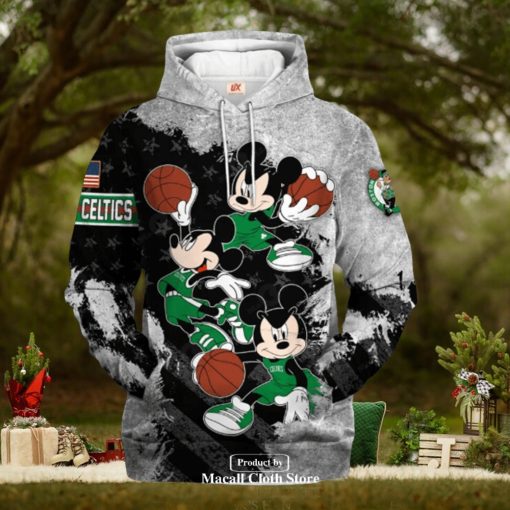 Boston Celtics Mickey Mouse Basketball Jogger Grey Design Hoodie Sweathoodie, sweater, longsleeve, shirt v-neck, t-shirt 3D