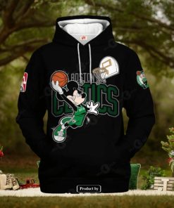 Boston Celtics Mickey Mouse Basketball Players Black Design Hoodie Sweatshirt 3D