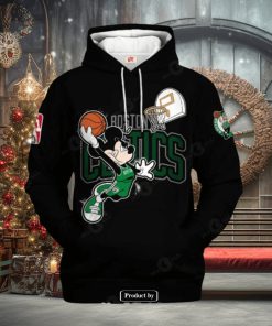 Boston Celtics Mickey Mouse Basketball Players Black Design Hoodie Sweathoodie, sweater, longsleeve, shirt v-neck, t-shirt 3D