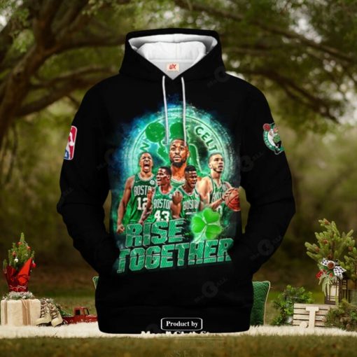 Boston Celtics NBA Rise Together Black Style Jogger Hoodie Sweathoodie, sweater, longsleeve, shirt v-neck, t-shirt 3D