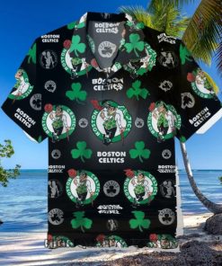 Boston Celtics NBA Team Black Hawaiian Shirt