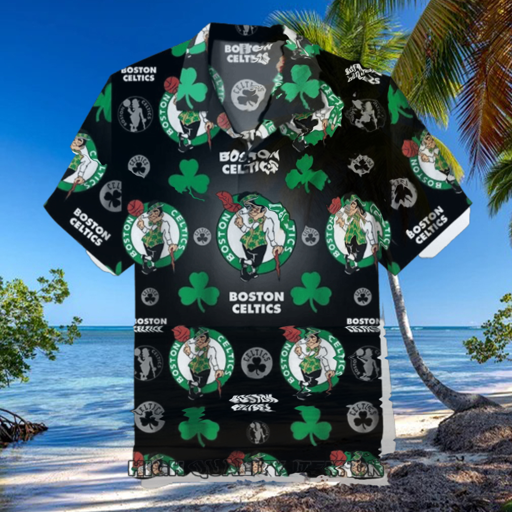 Boston Celtics NBA Team Black Hawaiian Shirt Boston Celtics NBA Team Black Hawaiian Shirt