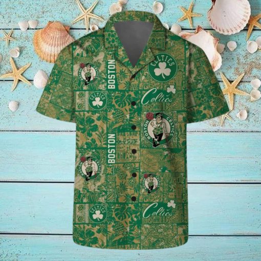 Boston Celtics NBA Team Floral Pattern Hawaiian Shirts And Beach Shorts