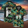 Boston Celtics Team Logo Pattern Leaves Vintage Art Hawaiian Set
