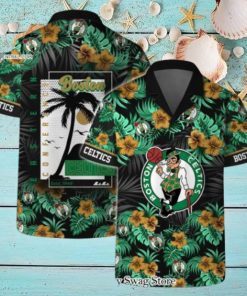 Boston Celtics NBA Team Logo Floral Leaf Pattern Hawaiian Set