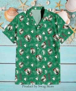 Boston Celtics NBA Team Logo Green Glory Design Hawaiian Set
