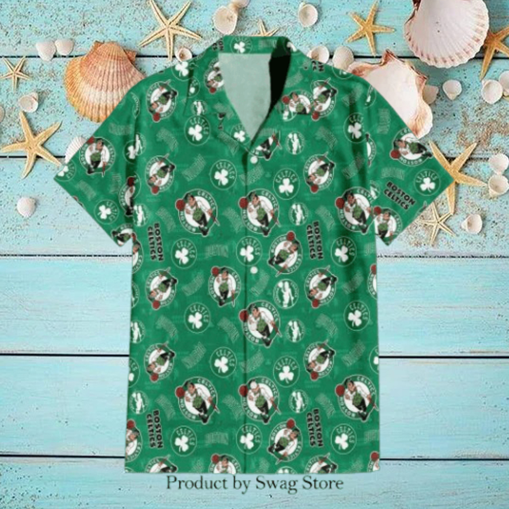 Boston Celtics NBA Team Logo Green Glory Design Hawaiian Set Boston Celtics NBA Team Logo Green Glory Design Hawaiian Set