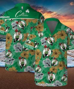 Boston Celtics NBA Team Logo Hawaiian Set Vintage Pattern