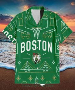 Boston Celtics NBA Team Logo Illustration Design Hawaiian Set