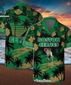 Boston Celtics NBA Team Logo Summer Vibes Pattern Hawaiian Set