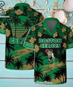 Boston Celtics NBA Team Logo Summer Vibes Pattern Hawaiian Set