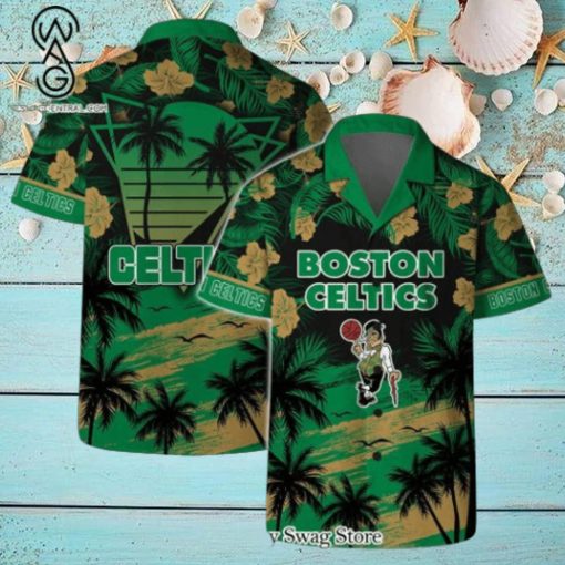 Boston Celtics NBA Team Logo Summer Vibes Pattern Hawaiian Set