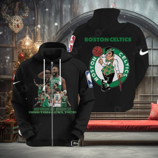 Boston Celtics NBA Unfinishedo Business 2023 Black Hoodie Sweathoodie, sweater, longsleeve, shirt v-neck, t-shirt 3D