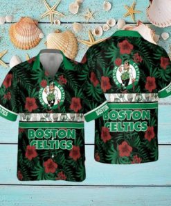 Boston Celtics National Basketball Association 2023 Hibiscus Logo AOP Hawaiian Shirt