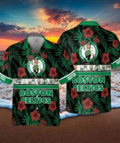 Boston Celtics National Basketball Association 2023 Hibiscus Logo AOP Hawaiian Shirt