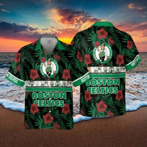 Boston Celtics National Basketball Association 2023 Hibiscus Logo AOP Hawaiian Shirt