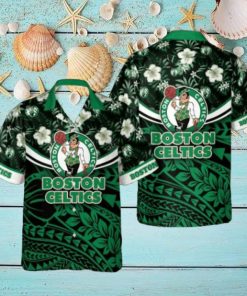 Boston Celtics National National Basketball Association Polynesian Pattern All Over Print Hawaiian Set