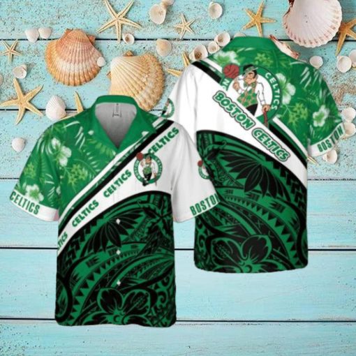 Boston Celtics Polynesian Pattern National National Basketball Association All Over Print Hawaiian Set