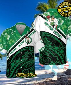 Boston Celtics Polynesian Pattern National National Basketball Association Hawaiian Shirt