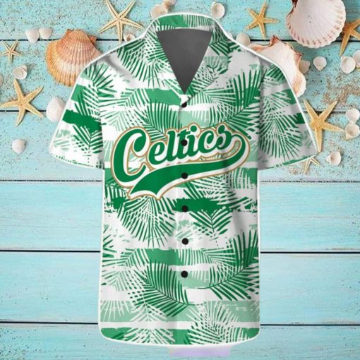 Boston Celtics Summer Hawaii Team Shirt Pattern Leaves Tropical Hawaiian Shirts And Beach Shorts