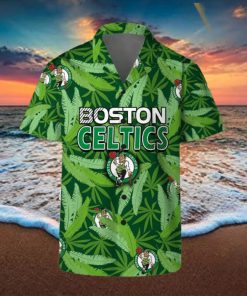 Boston Celtics Summer Hawaii Team Shirt Pattern Leaves Vintage Art Hawaiian Shirts And Beach Shorts