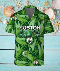 Boston Celtics Summer Hawaii Team Shirt Pattern Leaves Vintage Art Hawaiian Shirts And Beach Shorts