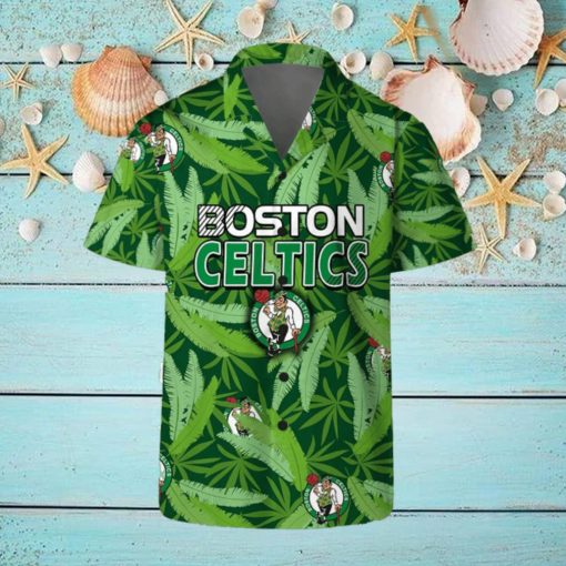 Boston Celtics Summer Hawaii Team Shirt Pattern Leaves Vintage Art Hawaiian Shirts And Beach Shorts