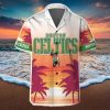 Boston Celtics Summer Hawaii Team Shirt Pattern Sunset Tropical Hawaiian Shirts And Beach Shorts