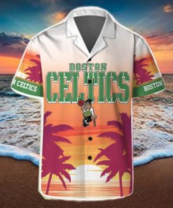 Boston Celtics Summer Hawaii Team Shirt Pattern Sunset Tropical Hawaiian Shirts And Beach Shorts