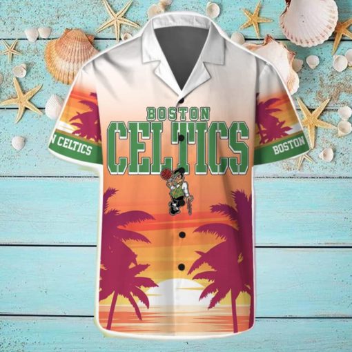 Boston Celtics Summer Hawaii Team Shirt Pattern Sunset Tropical Hawaiian Shirts And Beach Shorts