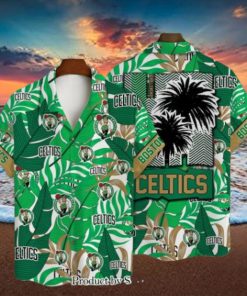 Boston Celtics Team Logo Coconut Tree Pattern Hawaiian Set