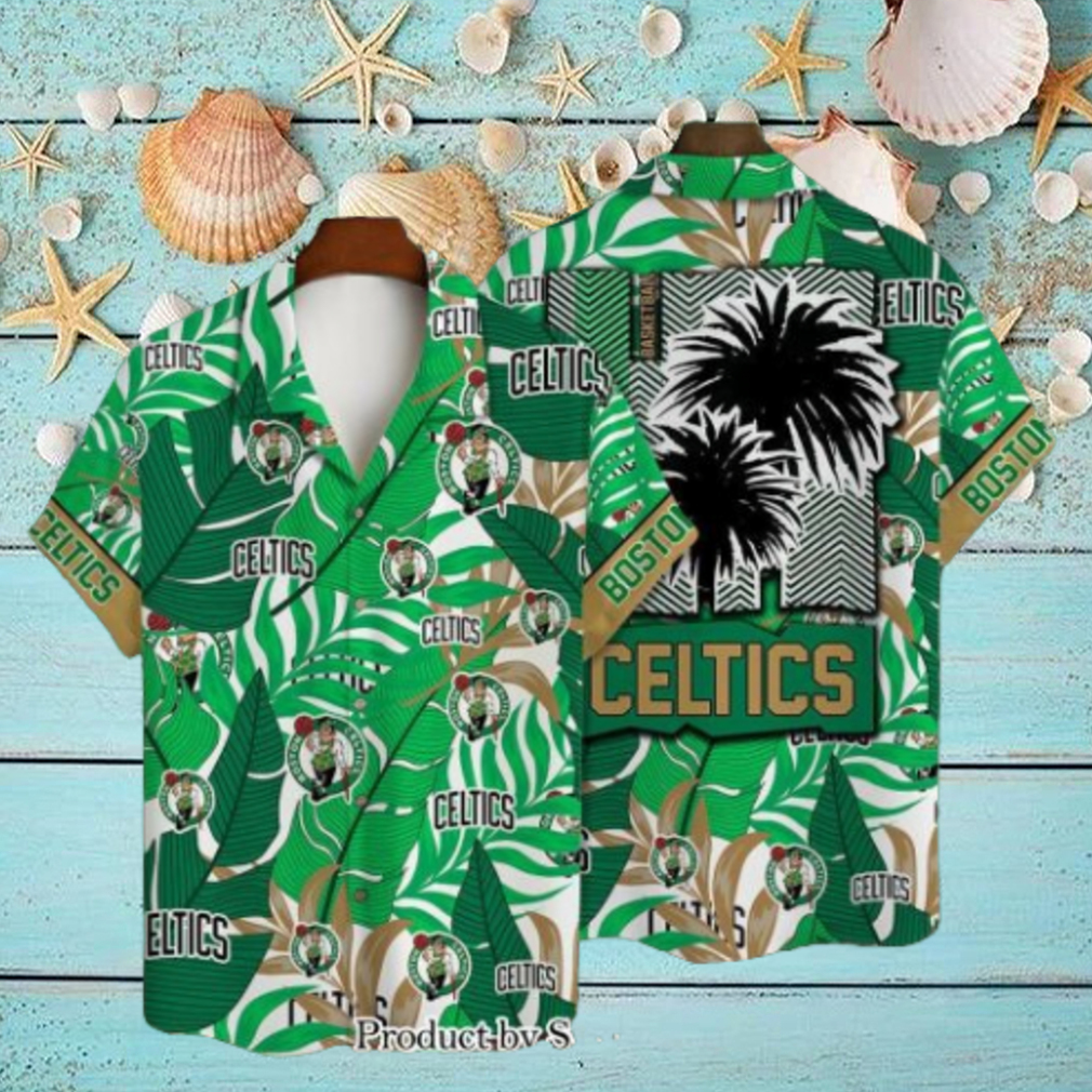 Boston Celtics Team Logo Coconut Tree Pattern Hawaiian Set Boston Celtics Team Logo Coconut Tree Pattern Hawaiian Set