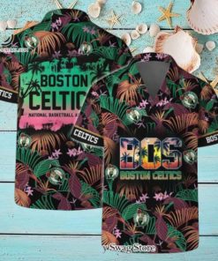 Boston Celtics Team Logo Pattern Aloha Colorful Hawaiian Set