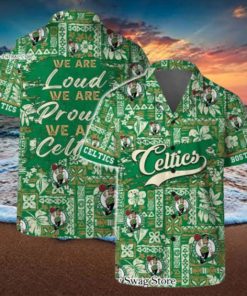 Boston Celtics Team Logo Pattern Classic Hawaiian Set