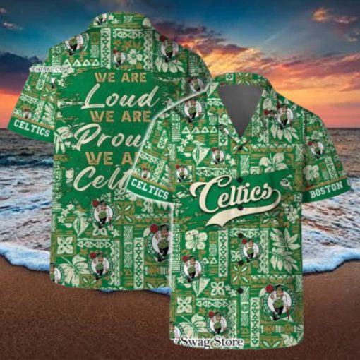 Boston Celtics Team Logo Pattern Classic Hawaiian Set