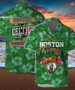 Boston Celtics Team Logo Pattern Retro Hawaiian Set