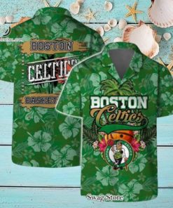 Boston Celtics Team Logo Pattern Retro Hawaiian Set