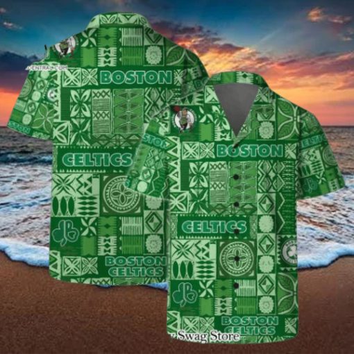 Boston Celtics Team Logo Tropical Pattern Hawaiian Set