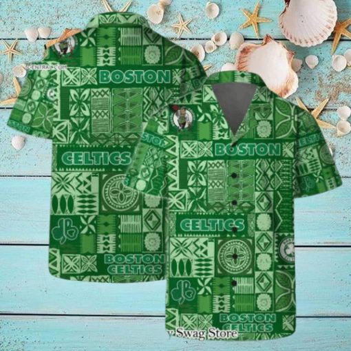 Boston Celtics Team Logo Tropical Pattern Hawaiian Set