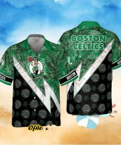 Boston Celtics Tropical And Basketball Pattern Print Hawaiian Shirt