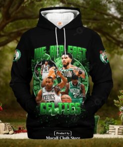 Boston Celtics We Rep Fast Black Signatures Jogger Hoodie Sweatshirt 3D