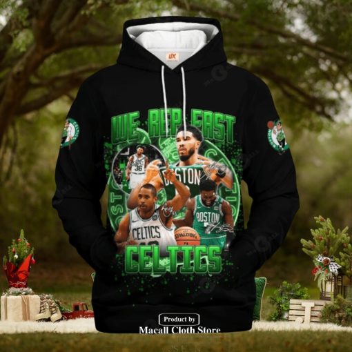 Boston Celtics We Rep Fast Black Signatures Jogger Hoodie Sweathoodie, sweater, longsleeve, shirt v-neck, t-shirt 3D