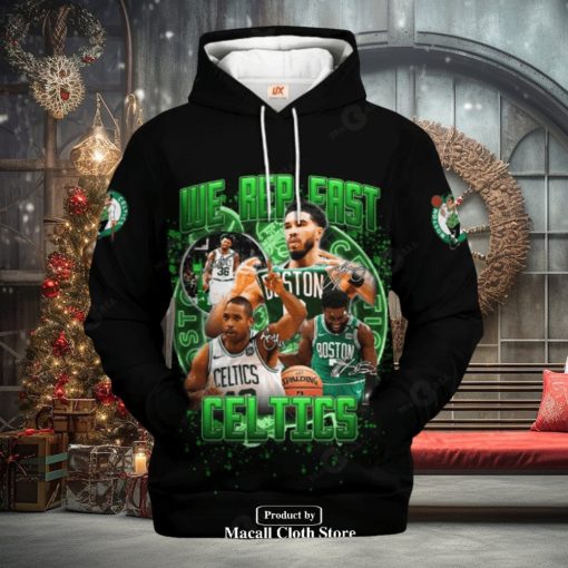 Boston Celtics We Rep Fast Black Signatures Jogger Hoodie Sweathoodie, sweater, longsleeve, shirt v-neck, t-shirt 3D