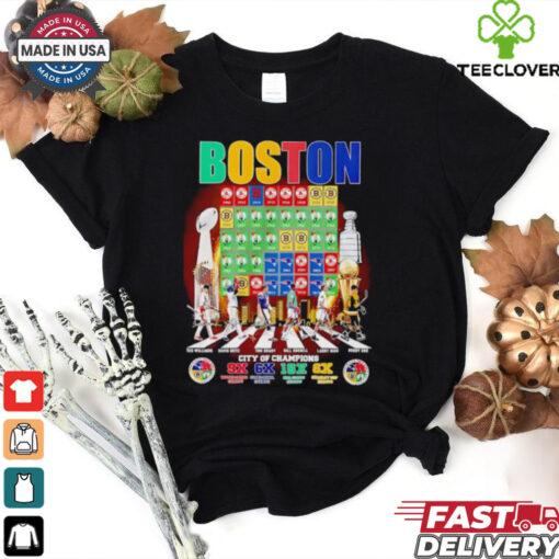 Boston City of Champions Abbey Road signatures shirt
