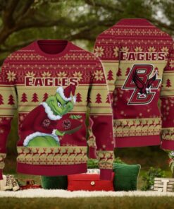 Boston College Eagles Grinch Ugly Christmas Sweater
